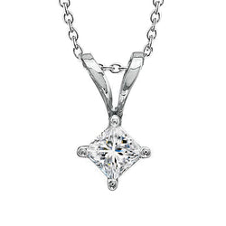 1,5 Karat funkelnde Echt Diamant-Anhänger-Halskette im Princess-Schliff-Set