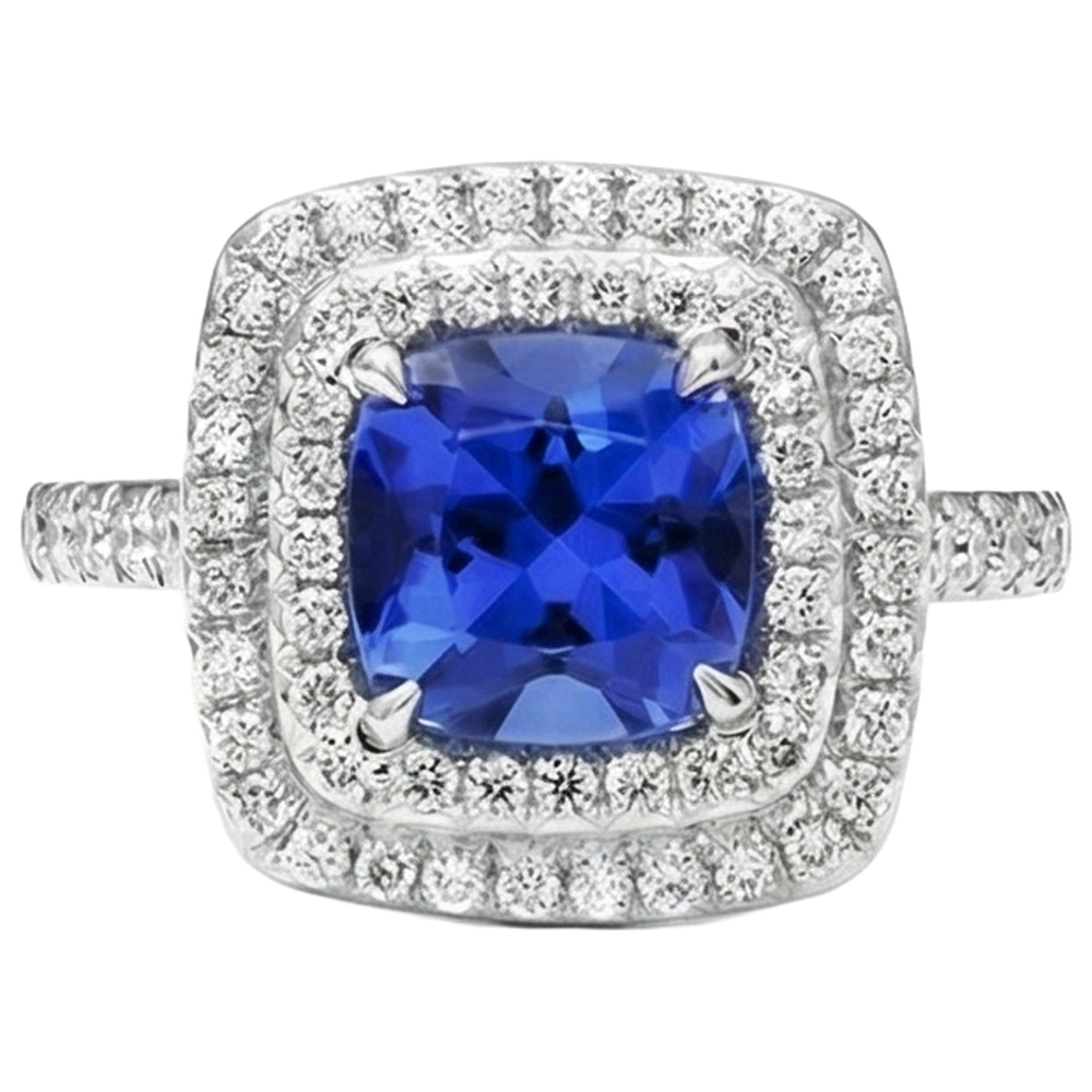 echter round tansanit 12.00Karat ring Detailansicht