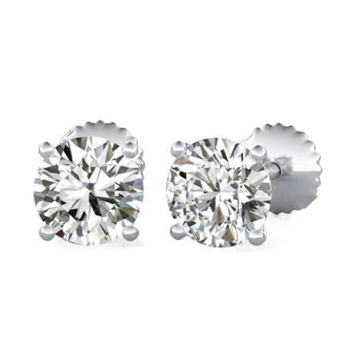 1,5 Kt Solitaire runder Krappen-Set Echt Diamant Ohrstecker