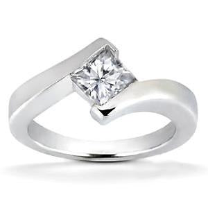 1,50 ct Princess Cut Lünette mit Echt Aus der Erde Abgebauter Natürlicher Diamant-Verlobungsring