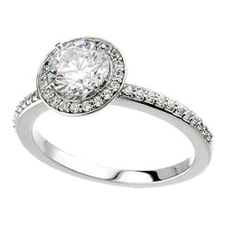 1,51 Karat Halo echt Aus der Erde Abgebauter Natürlicher Diamanten Ring Halo Weißgold 14K