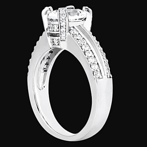 1,51 Karat Oval & Rund Verlobungs Echt diamant Ring Pave Set Schmuck
