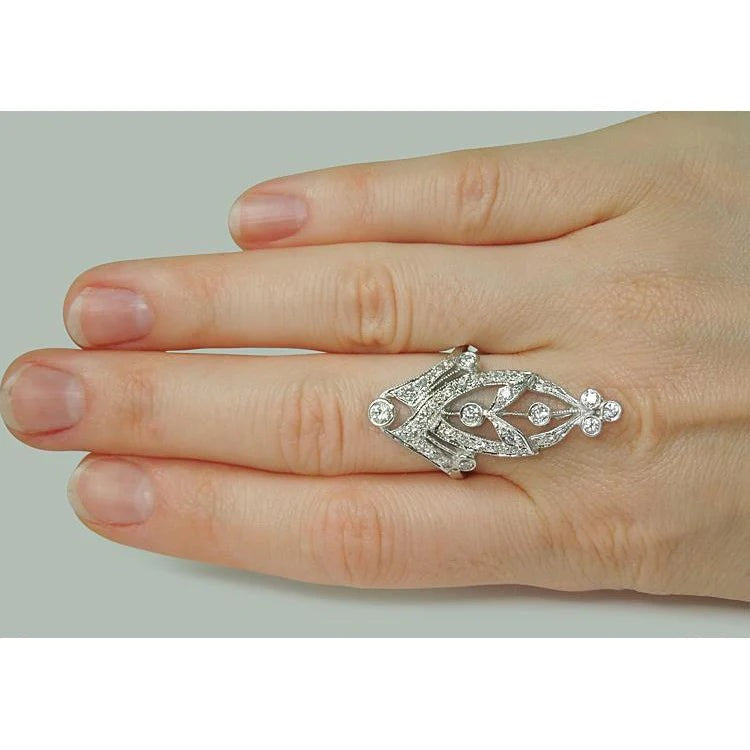 1,51 Karat großer Echt Diamant Marquise-Bilden runder Diamant-Verlobungsring