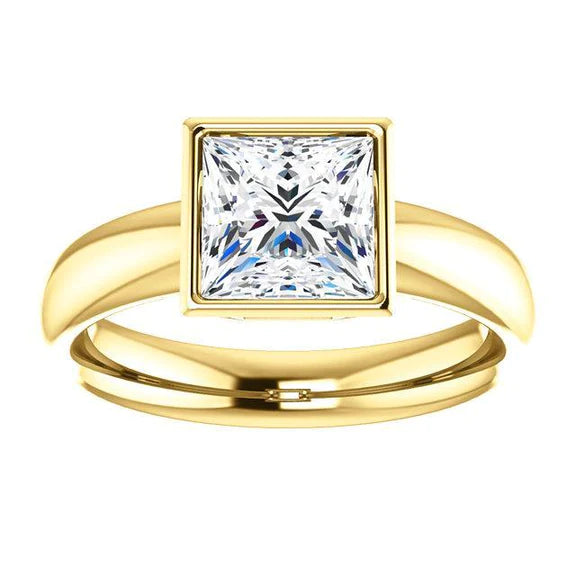 1,51 ct. Sparkling Princess Echt Diamant Solitaire Ring Set