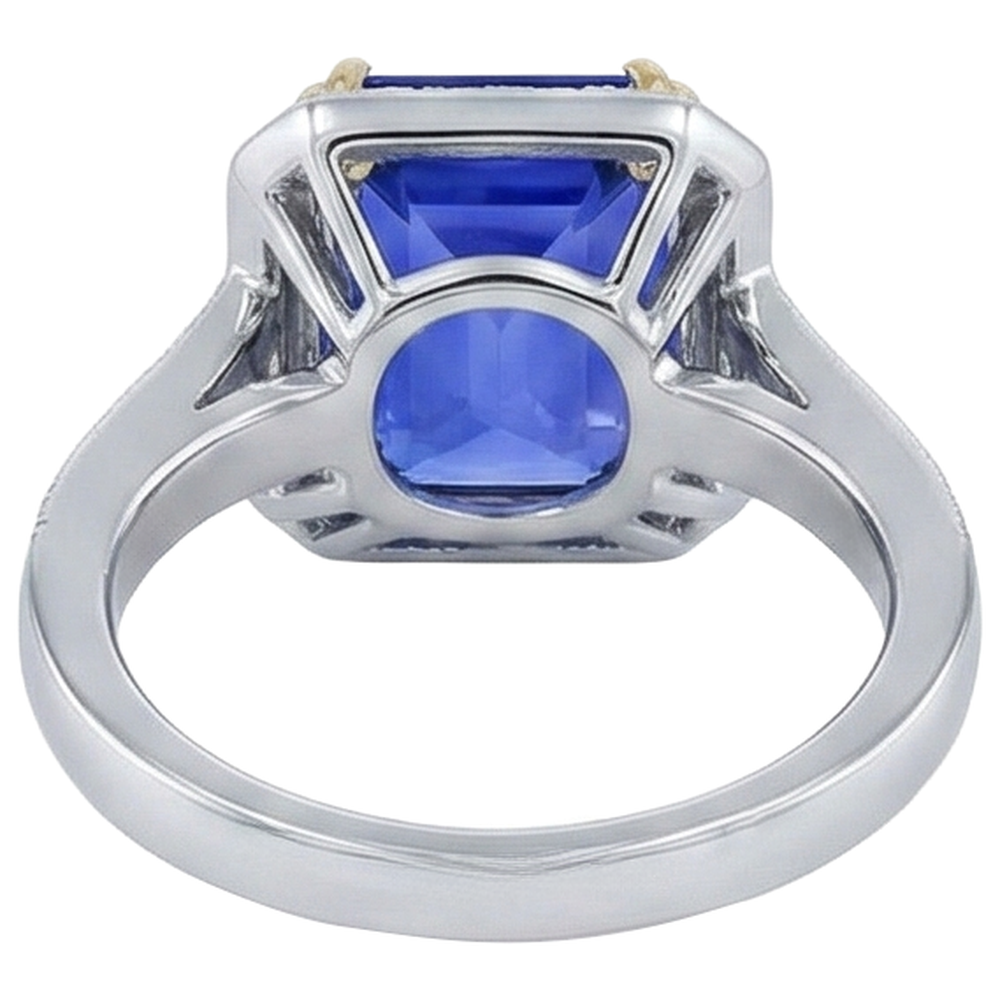 echter round tansanit 16.50Karat ring auf Weiß