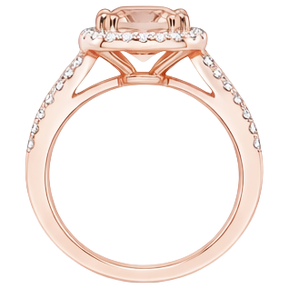 16.75 ct Morganit und Aus der Erde Abgebauter Natürlicher Diamanten Fancy Ring Roségold 14K