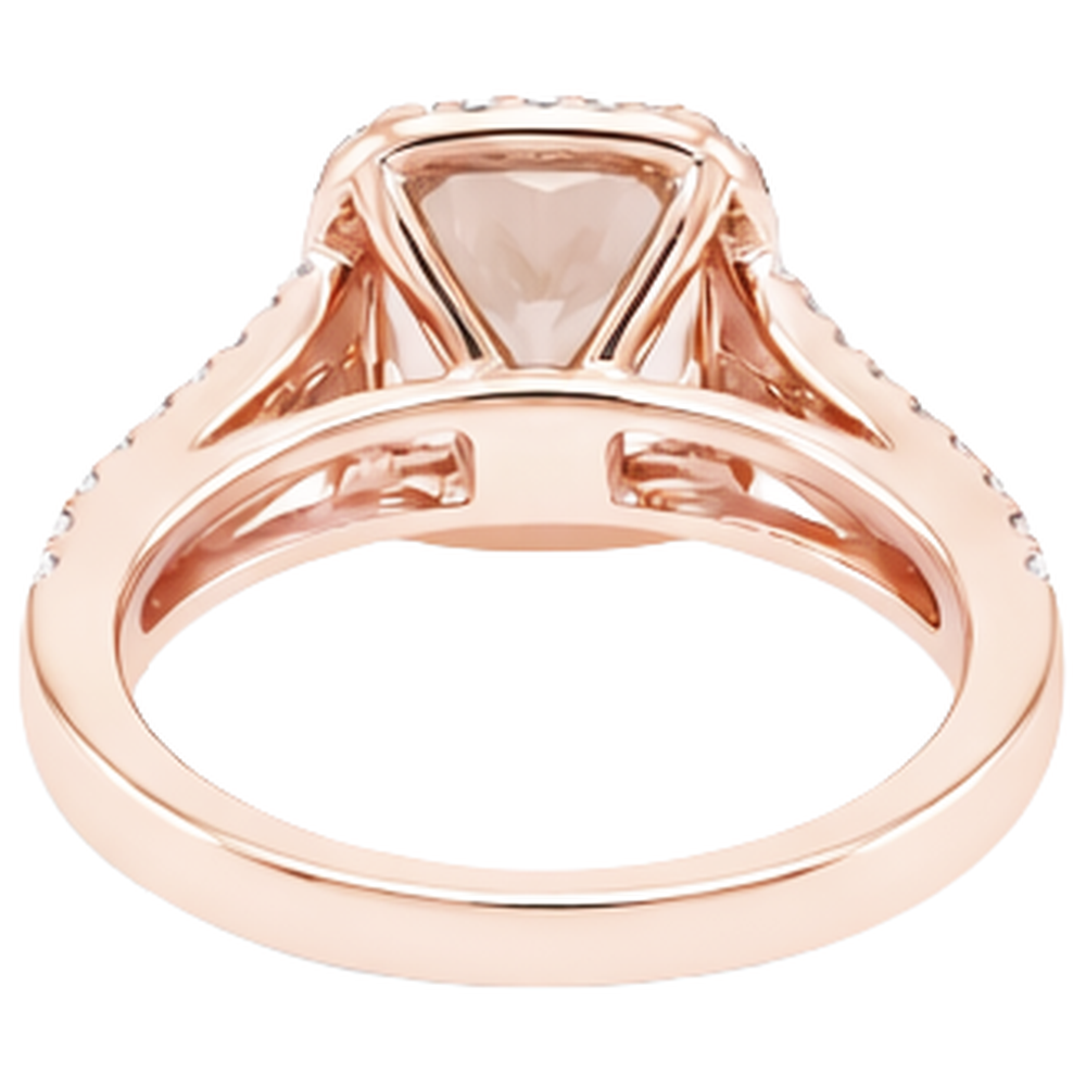 16.75 ct Morganit und Aus der Erde Abgebauter Natürlicher Diamanten Fancy Ring Roségold 14K