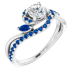 1,65 Karat blauer Saphir-Echt-Diamantring