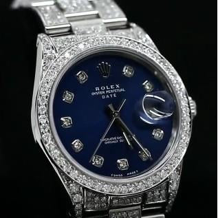 16 Karat Ausgefroren Brauch Diamant Rolex