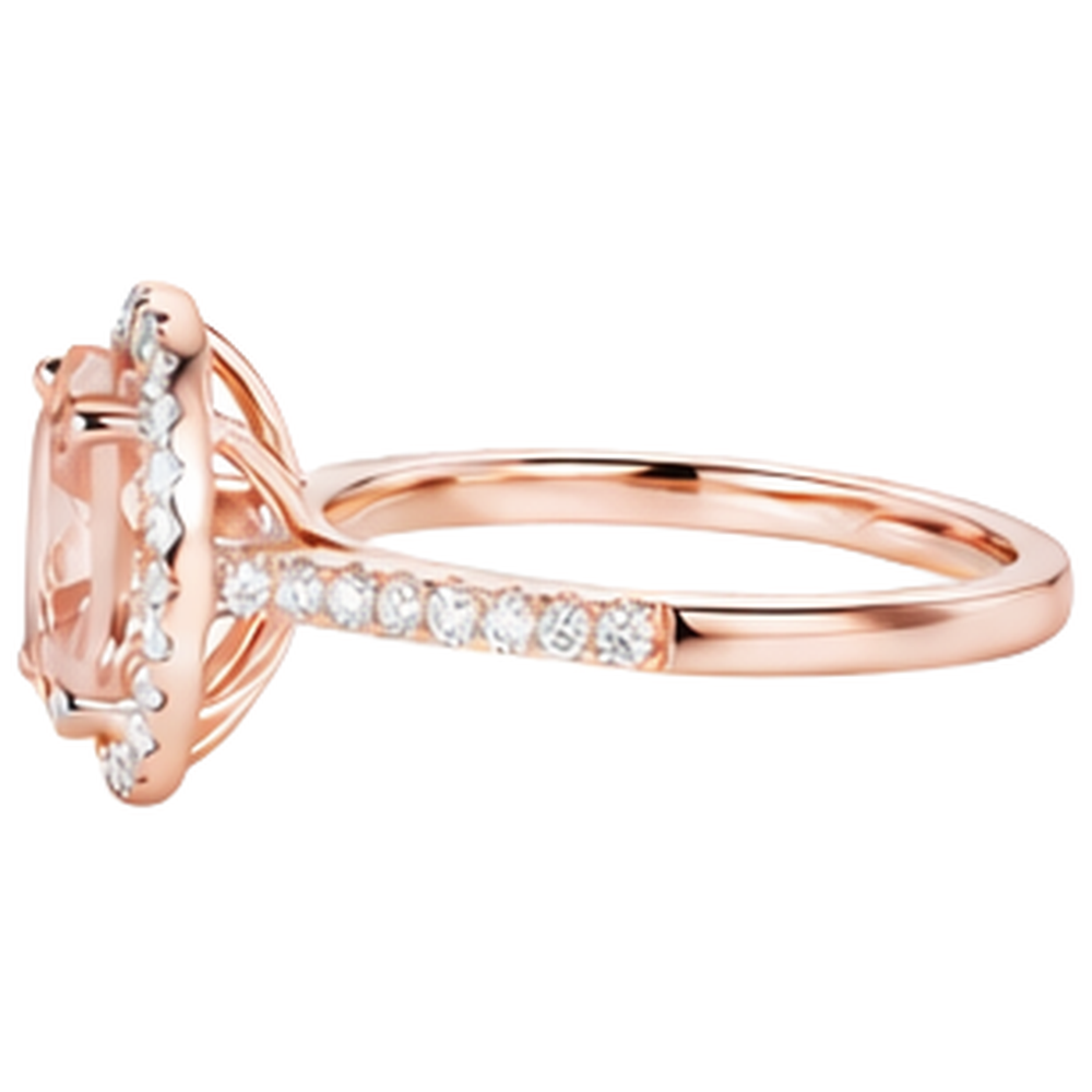 echter oval morganit 16.75Karat ring Profilansicht