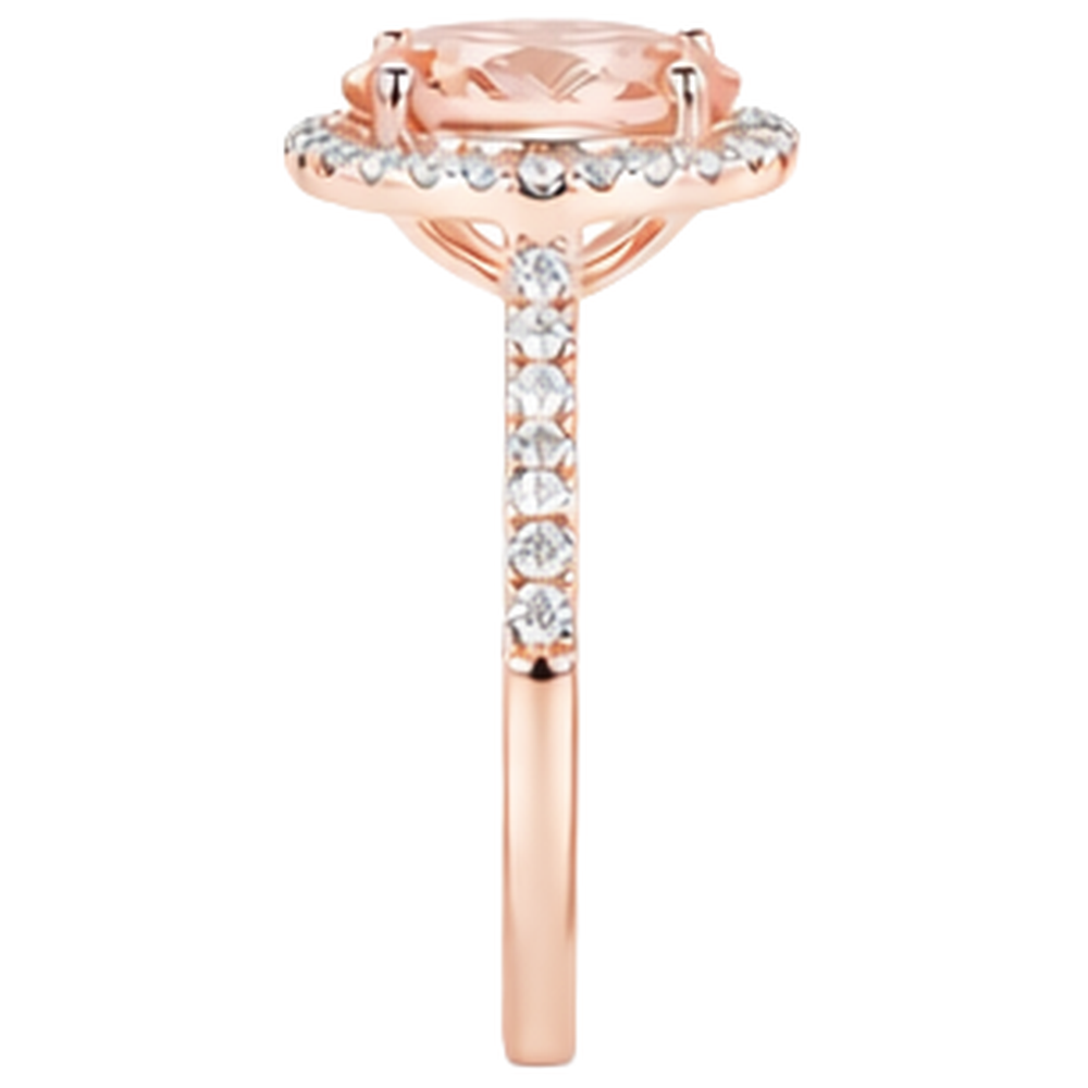 echter oval morganit 16.75Karat ring auf Weiß