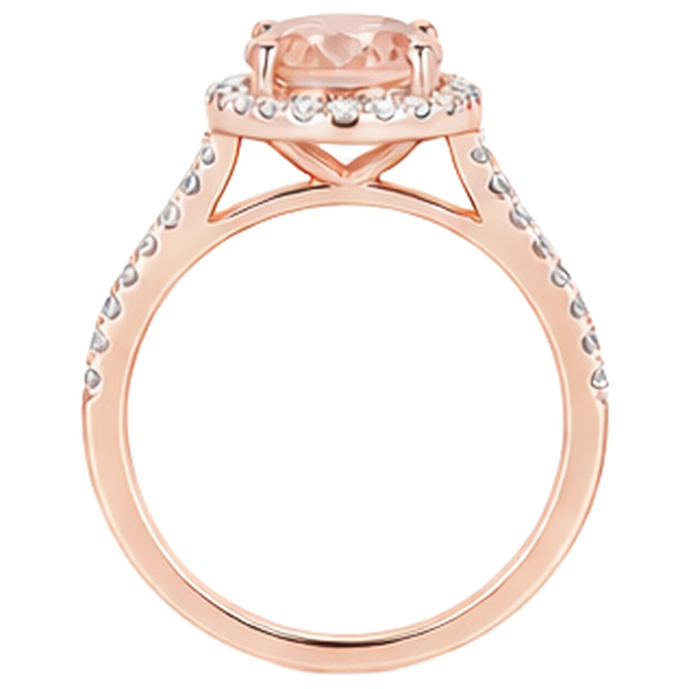 echter oval morganit 16.75Karat ring mit Diamantbesatz