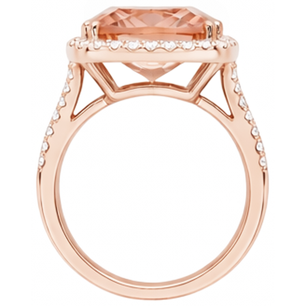echter round morganit 14.75Karat ring auf Weiß