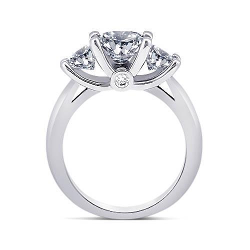 1,71 ct. Runde Echt Diamanten 3 Steine Jubiläumsring Weißgold Schmuck