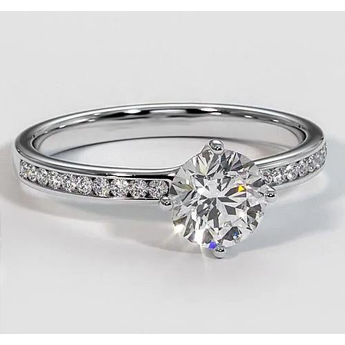 1,75 Karat Weiß Gold Natürliche Diamant Verlobung Ring Mit Akzenten Schmuck