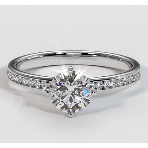 1,75 Karat Weiß Gold Natürliche Diamant Verlobung Ring Mit Akzenten Schmuck