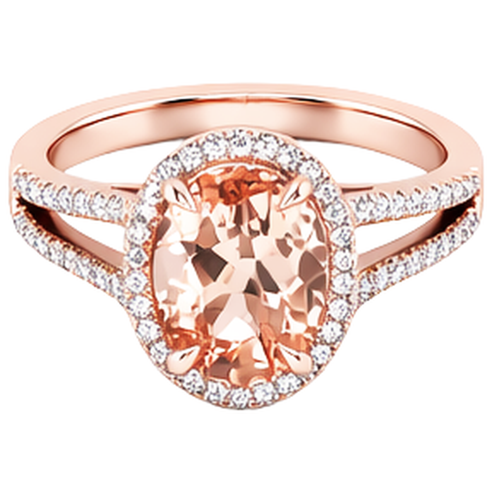 echter oval morganit 15.50Karat ring Detailansicht