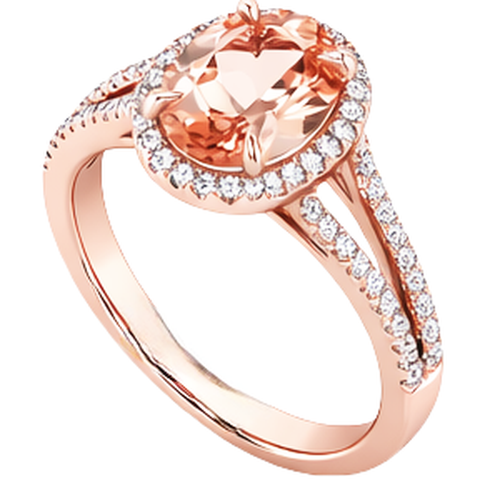 echter oval morganit 15.50Karat ring Draufsicht
