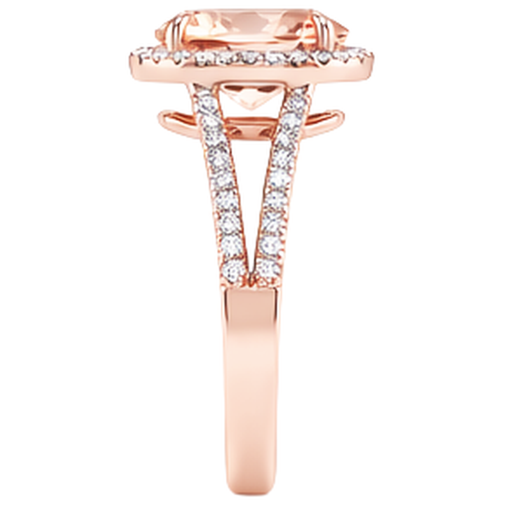 echter oval morganit 15.50Karat ring auf Weiß