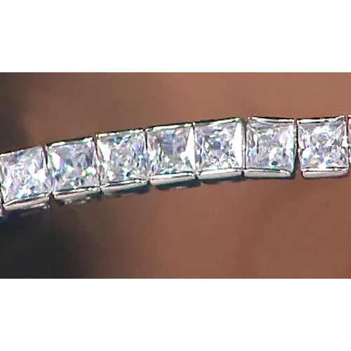 18,90 Karat Princess Cut Echt Diamant Tennisarmband Weißgold 14K Schmuck
