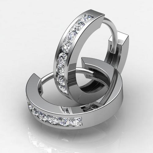 1,90 ct runder Echt Diamant-Creolen-Ohrring