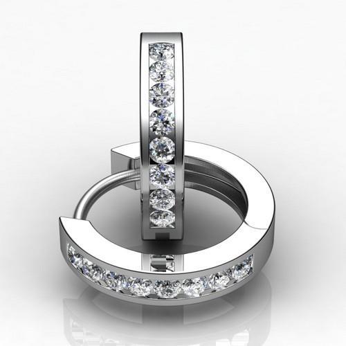1,90 ct runder Echt Diamant-Creolen-Ohrring