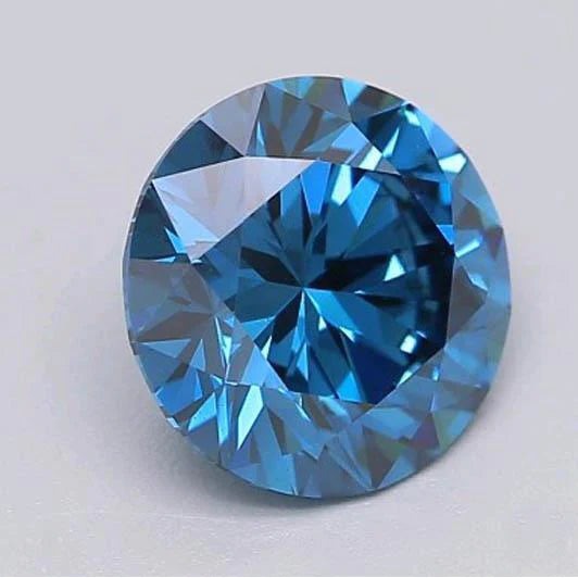 Brillantschliff Royalblauer Saphir Ring in Gold – Frontansicht