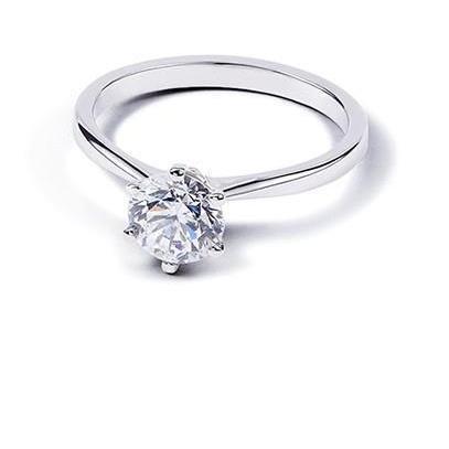 1.25 ct Solitär-Natürliche Diamant-Ehering im Rundschliff Weißgold 14K