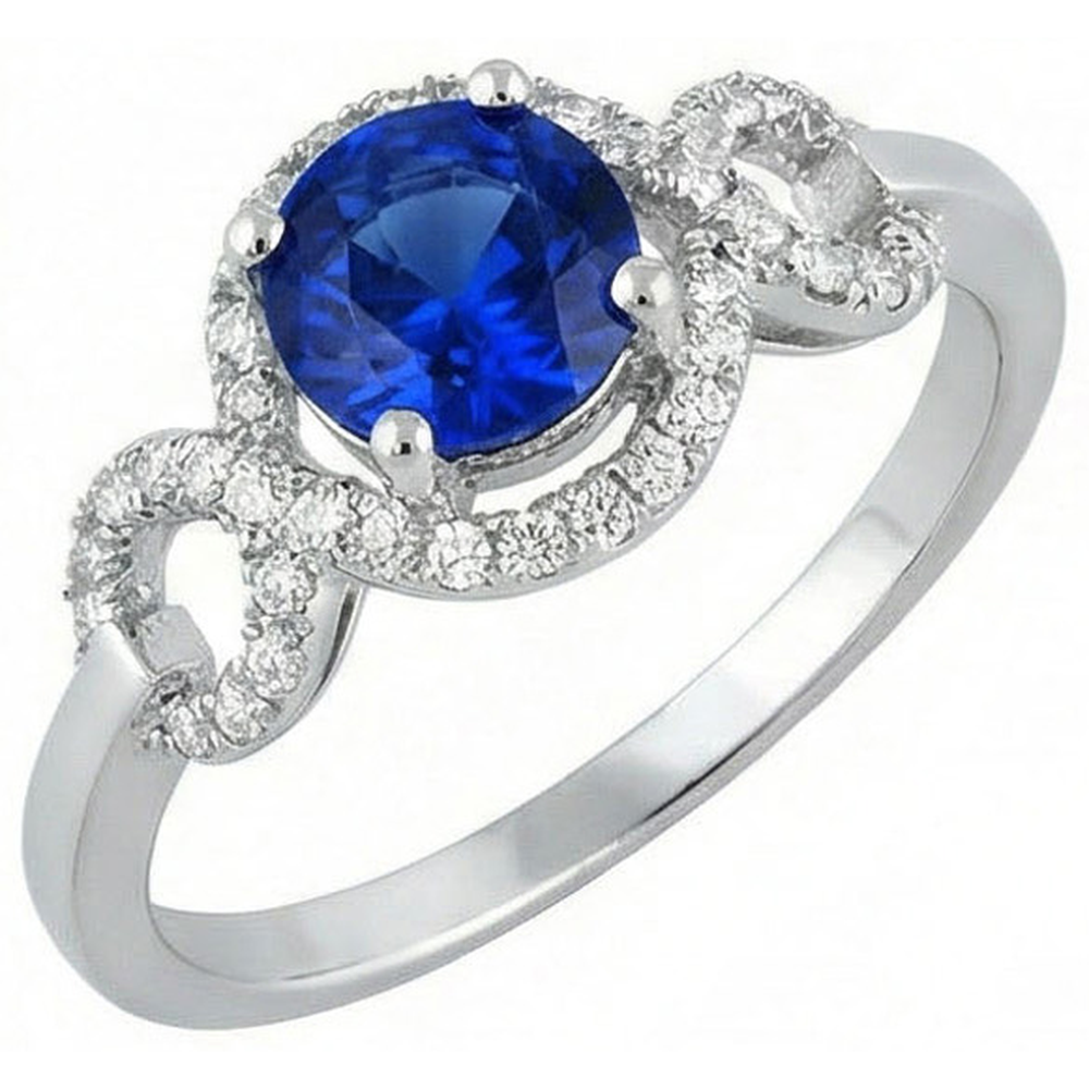1,35 Ct Ceylon Saphir Edelstein Rundschliff Aus der Erde Abgebauter Natürlicher Diamantring