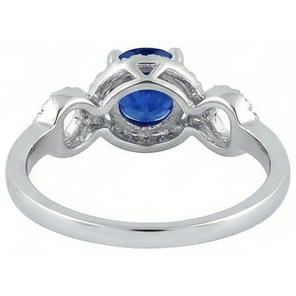 1,35 Ct Ceylon Saphir Edelstein Rundschliff Aus der Erde Abgebauter Natürlicher Diamantring