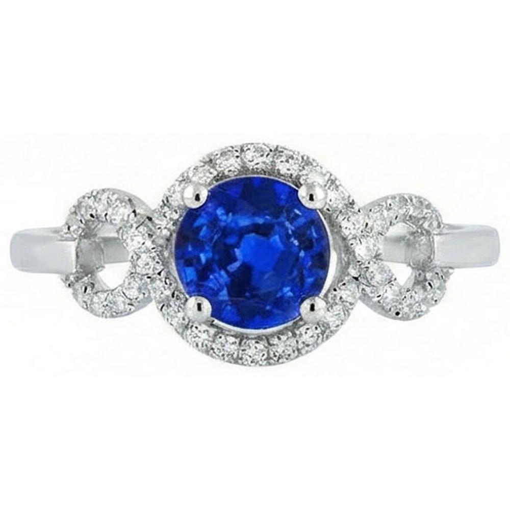 1,35 Ct Ceylon Saphir Edelstein Rundschliff Aus der Erde Abgebauter Natürlicher Diamantring