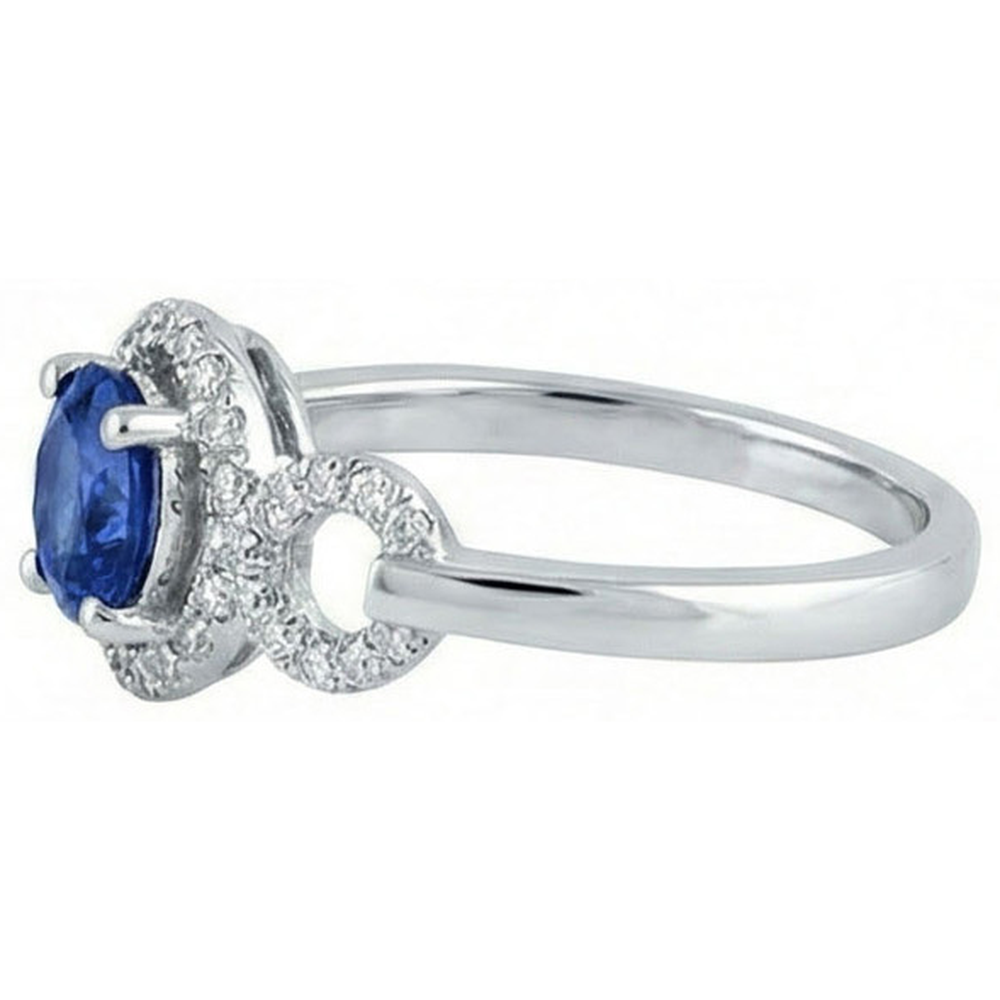 1,35 Ct Ceylon Saphir Edelstein Rundschliff Aus der Erde Abgebauter Natürlicher Diamantring