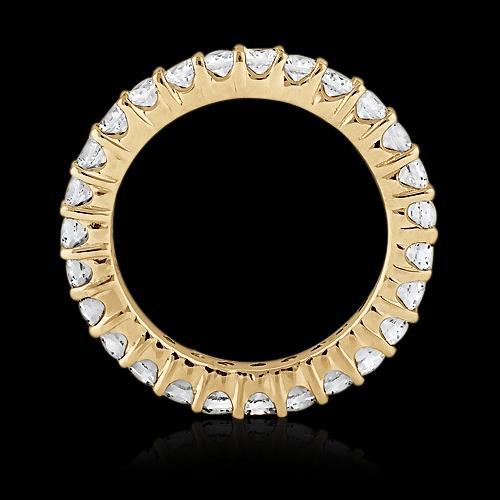 1.35 Kt. Runder Echt Diamant Eternity Band 14K Gelbgold