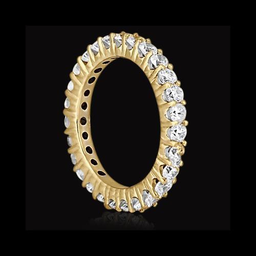 1.35 Kt. Runder Echt Diamant Eternity Band 14K Gelbgold