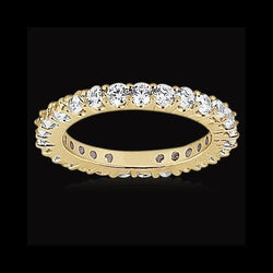 1.35 Kt. Runder Echt Diamant Eternity Band 14K Gelbgold