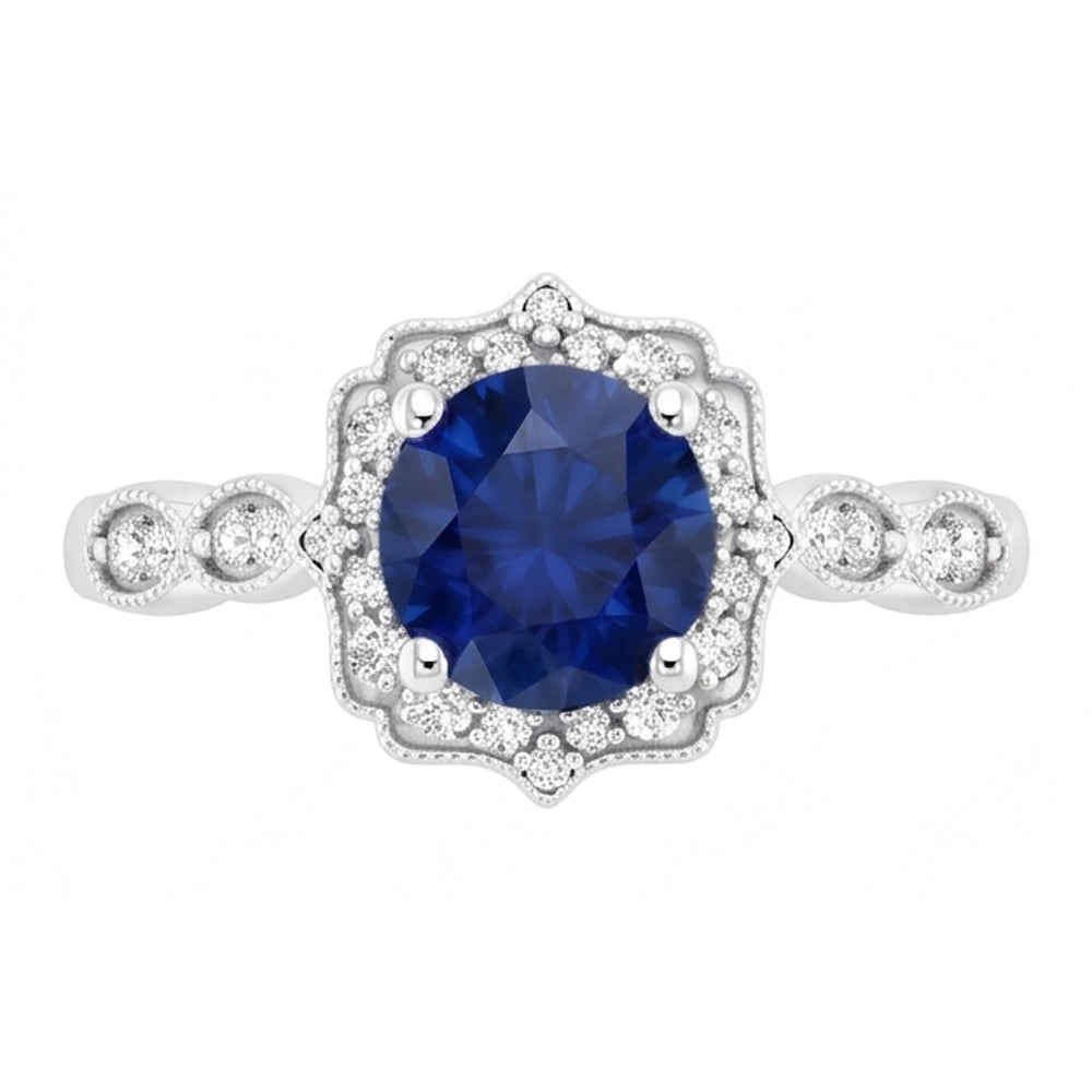 1,4 Ct Rundschliff Sri Lanka Saphir Edelstein Ring
