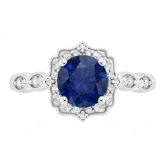 1,4 Ct Rundschliff Sri Lanka Saphir Edelstein Ring