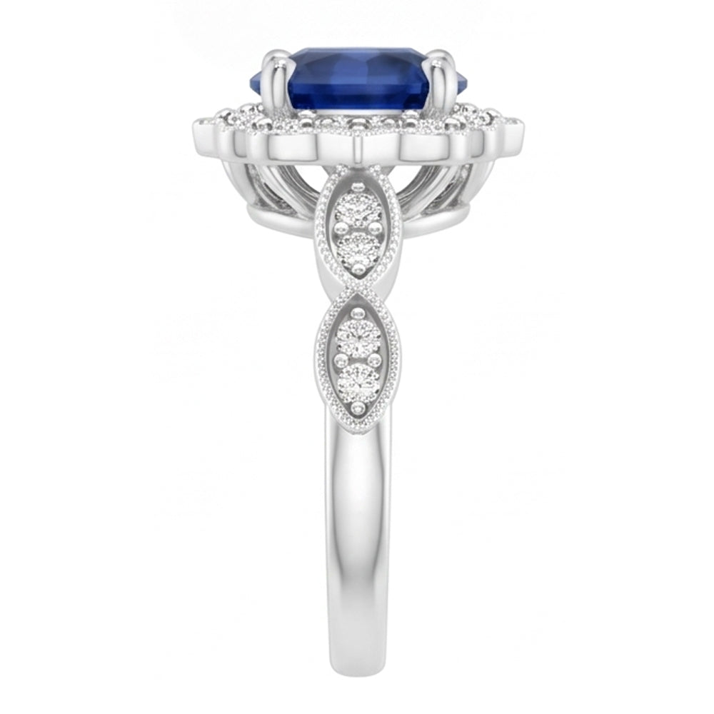 1,4 Ct Rundschliff Sri Lanka Saphir Edelstein Ring