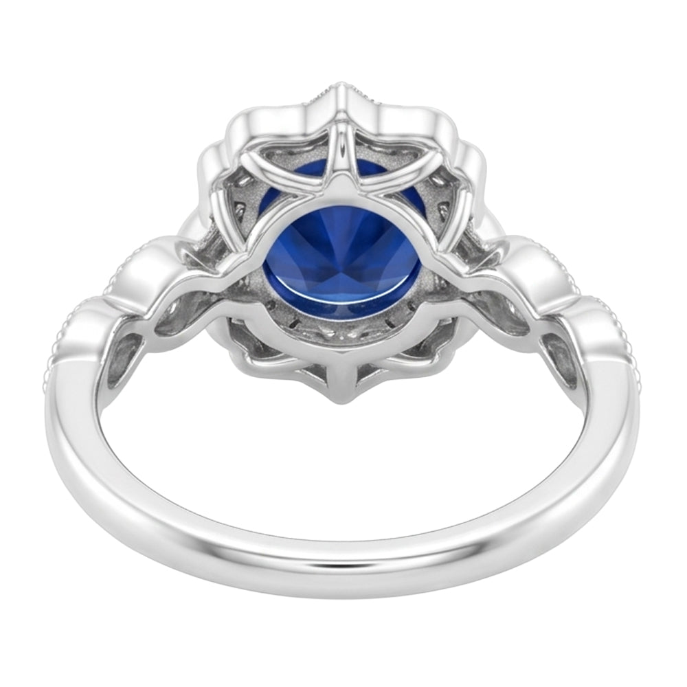 1,4 Ct Rundschliff Sri Lanka Saphir Edelstein Ring