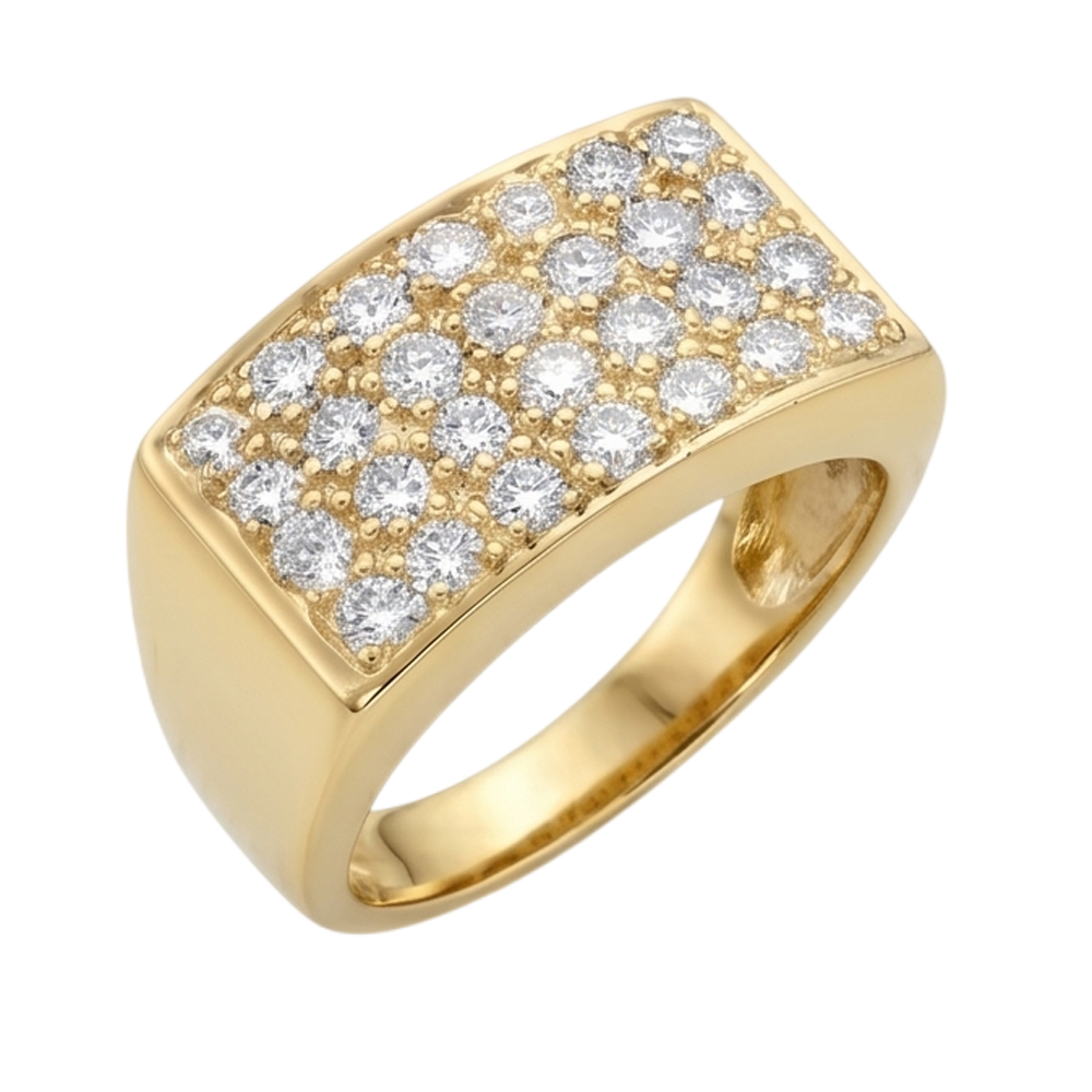 1,40 Karat Rundschliff Echt Aus der Erde Abgebauter Natürlicher Diamant Wunderschöner Gelbgold Ring