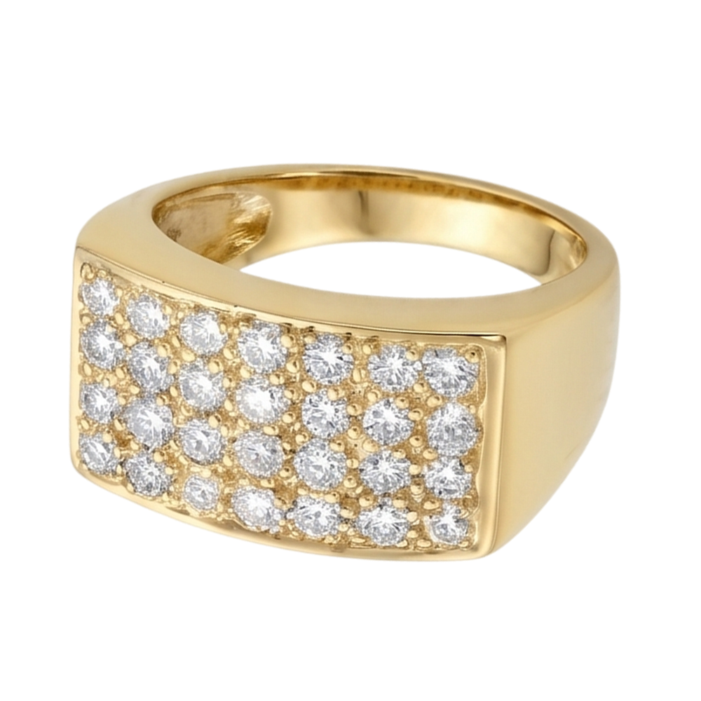 1,40 Karat Rundschliff Echt Aus der Erde Abgebauter Natürlicher Diamant Wunderschöner Gelbgold Ring
