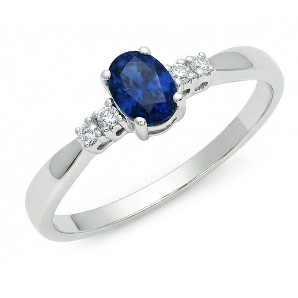 echter oval saphir 1.40Karat ring Vorderansicht