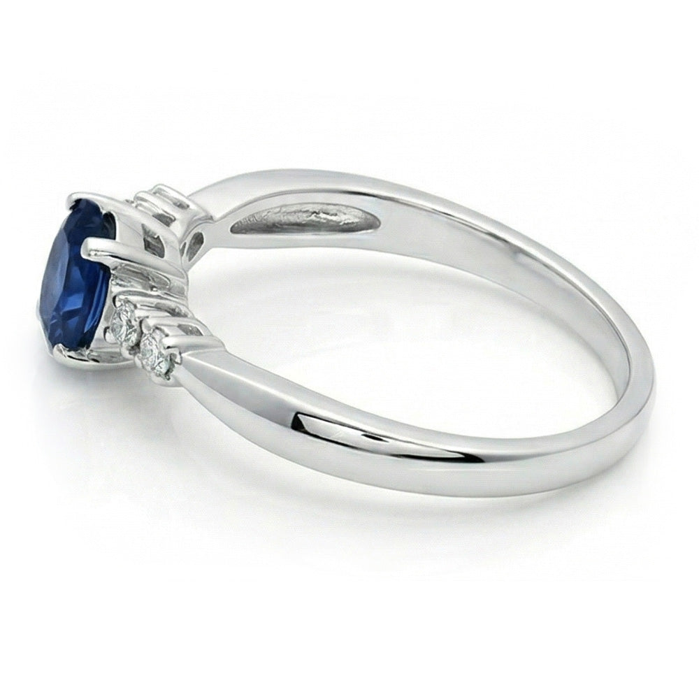 echter oval saphir 1.40Karat ring Draufsicht