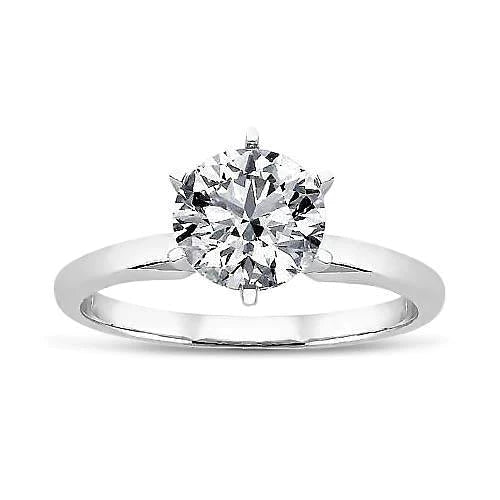 1.40 ct runder Natürlich Diamant Solitär Ehering Weißgold 14K