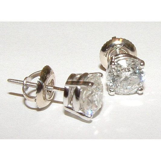 1.42 ct runder Natürliche Diamant Ohrstecker Ohrstecker echtes 14K Weißgold