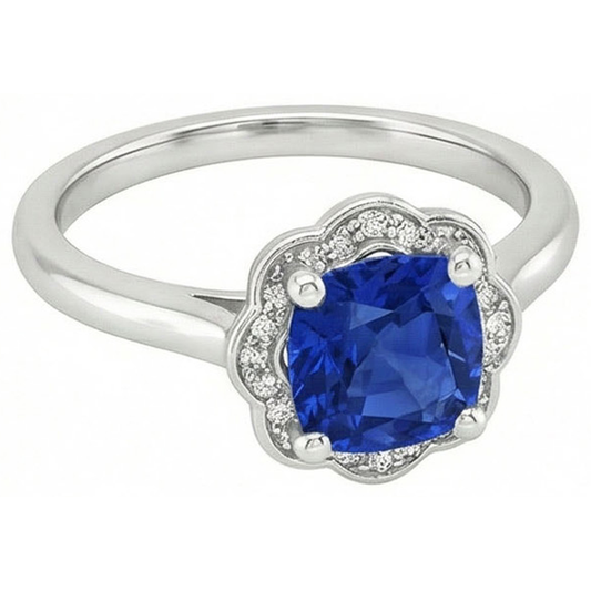 echter round saphir 1.5Karat ring Vorderansicht