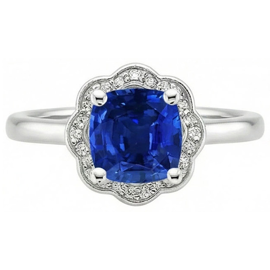 echter round saphir 1.5Karat ring Seitenansicht