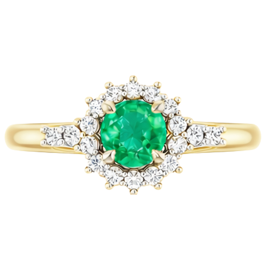 echter round smaragd 1.50Karat ring Seitenansicht