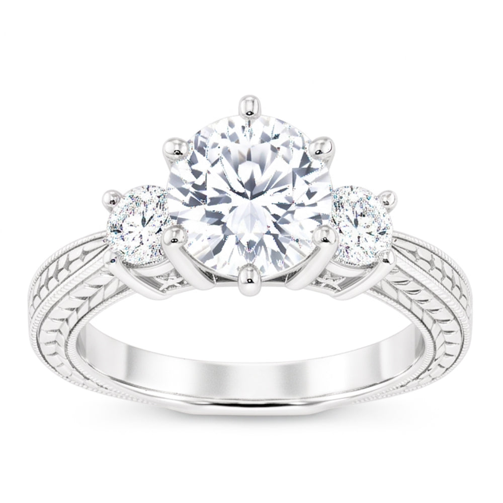 1,50 Karat Echt Aus der Erde Abgebauter Natürlicher Diamant-Drei-Steine-Gold-Verlobungsring