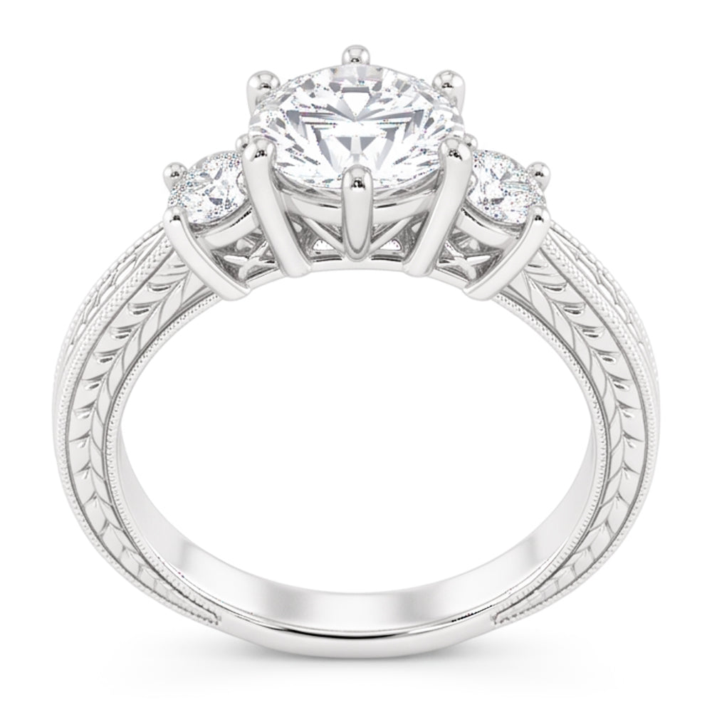 1,50 Karat Echt Aus der Erde Abgebauter Natürlicher Diamant-Drei-Steine-Gold-Verlobungsring